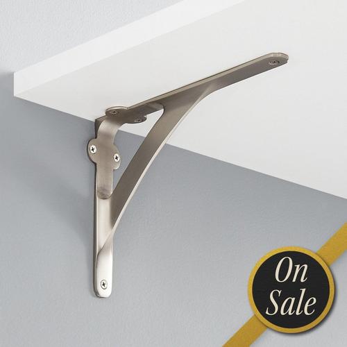 Classic Brass Shelf Bracket in Brushed Nickel